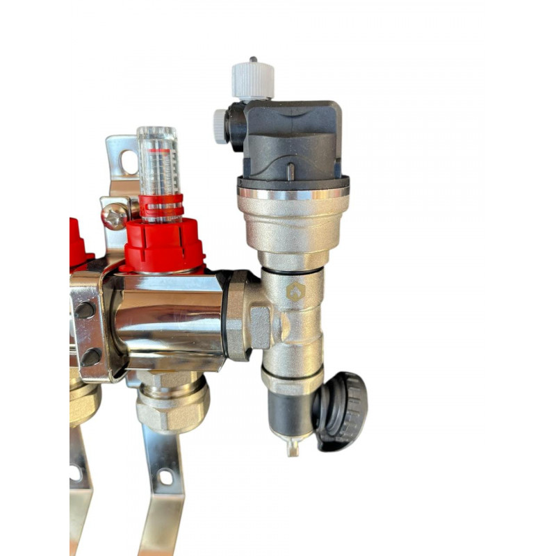 Колектор для теплої підлоги в зборі на 9 контурів (латунний) КОМПЛЕКТ, «DJOUL» Туреччина