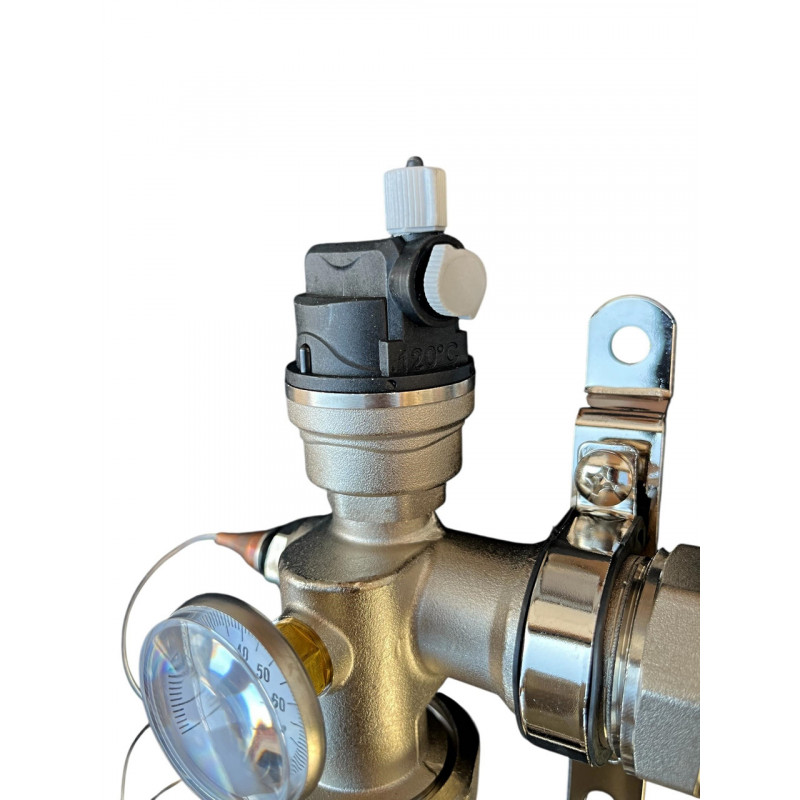 Колектор для теплої підлоги в зборі на 9 контурів з вузлом нижнього підключення (латунний), «DJOUL» Туреччина