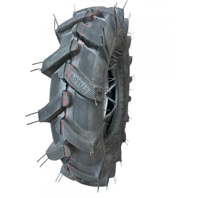 Шина з камерою 6.00-12 10PR (MaxLoad: 405кг, 32 шипи) для мотоблока, мінітрактора, культиватора