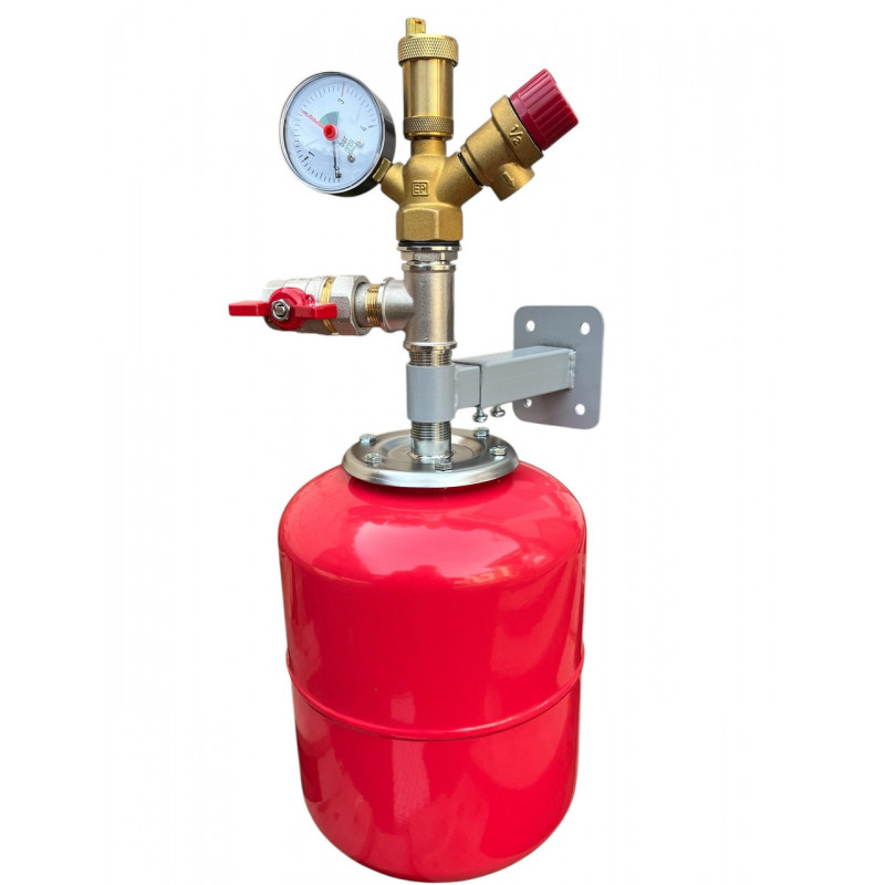 Група безпеки, розширювальний бак 8 л (вертикальний), кріплення бака, 3/4 кран з американкою (КОМПЛЕКТ) Чехія