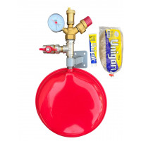 Група безпеки, розширювальний бак 12 л (плоский), кріплення бака, 3/4 кран з американкою (КОМПЛЕКТ) Чехія