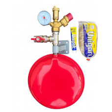 Група безпеки, розширювальний бак 12 л (плоский), кріплення бака, 3/4 кран з американкою (КОМПЛЕКТ) Чехія