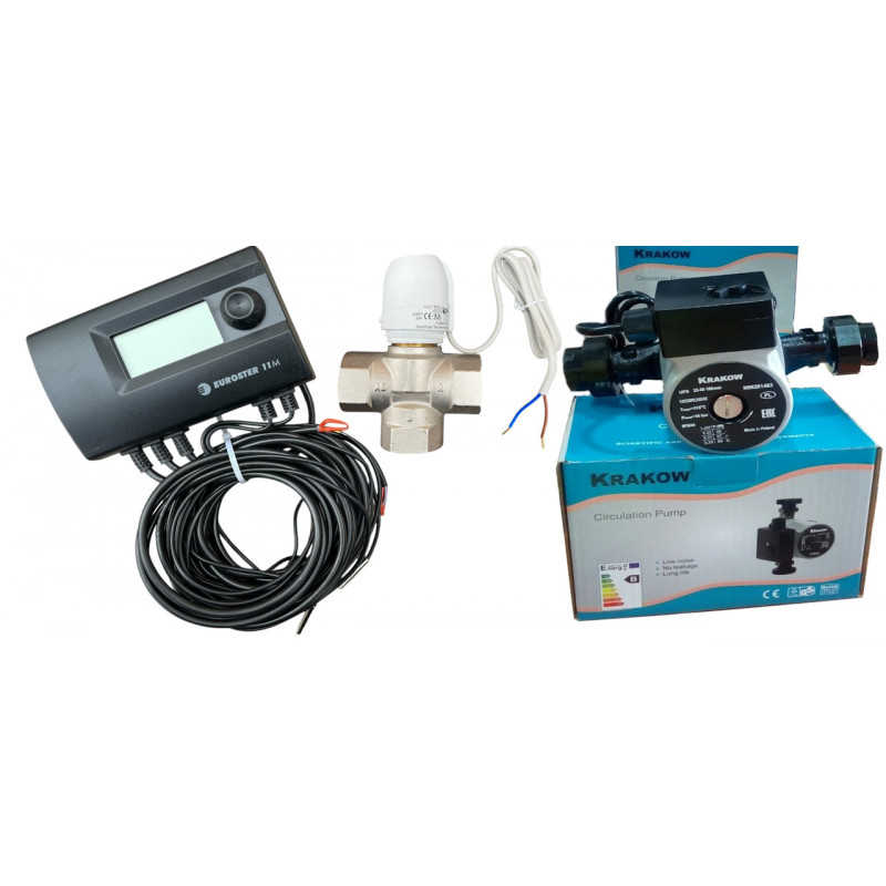 Контролер "Euroster", Циркуляційний насос "Krakow", Змішувальний клапан із сервоприводом, Польща