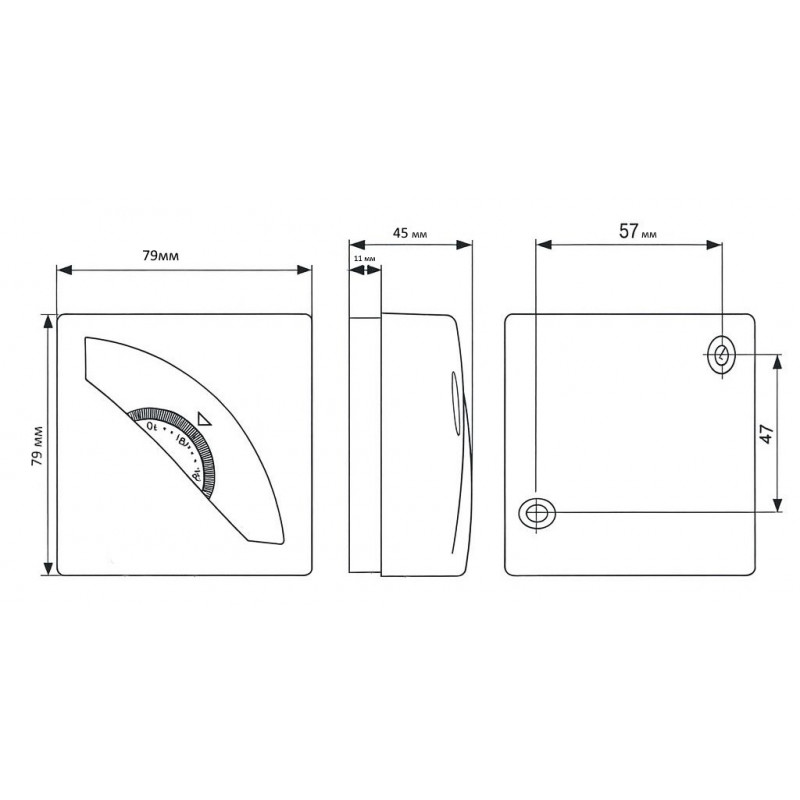 Механічний термостат IMIT (діапазон 5-30 °C), навантаження до 16 A, настінний, Італія