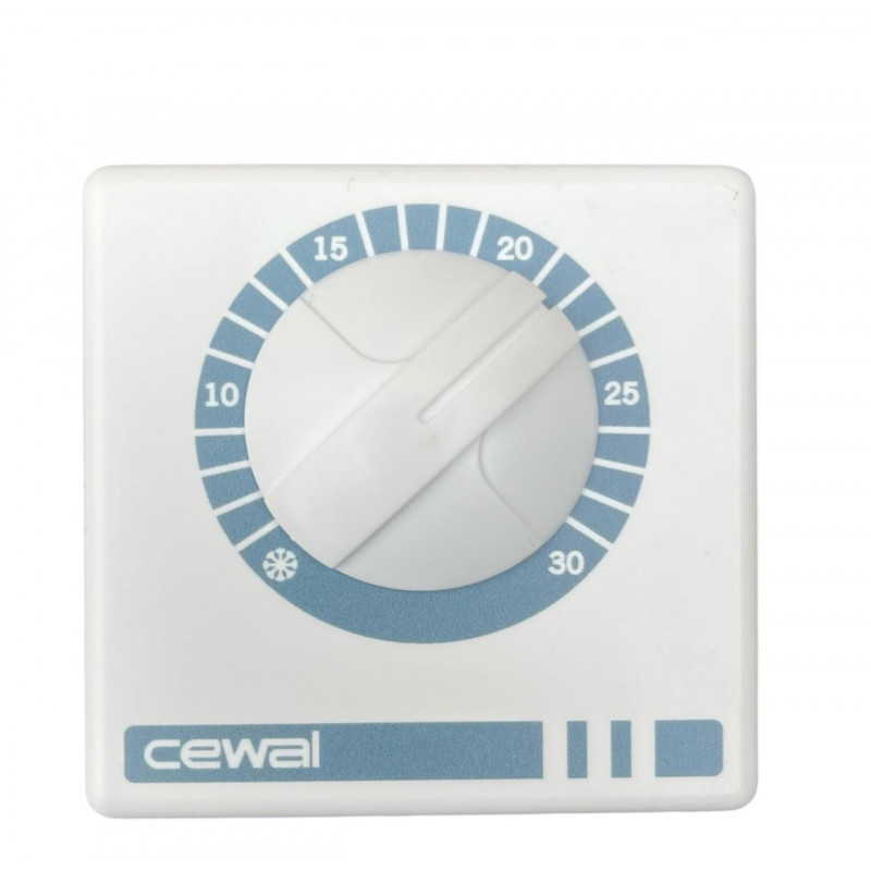 Механічний термостат CEWAL RQ01 (діапазон 5-30 °C), навантаження до 16 A, настінний, Італія