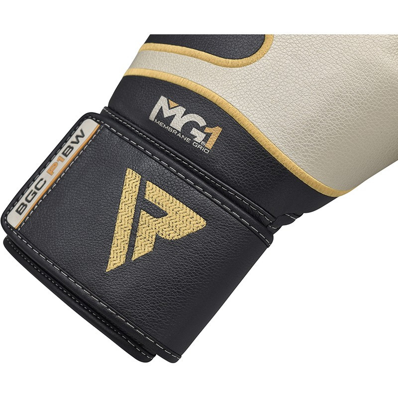 Боксерські рукавички RDX Leather Black White 12 ун.