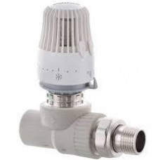 Кран термостатичний 25х3/4 з термоголовою, прямий, "Koer" Чехія