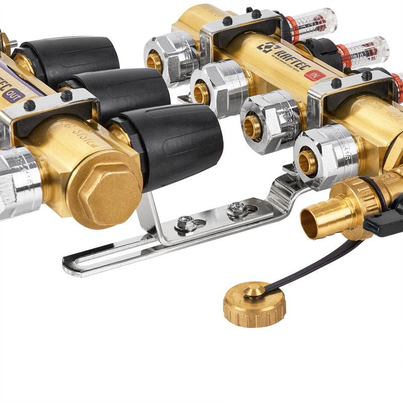 Колектор латунний "Raftec" для теплої підлоги на 3 контури