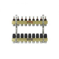 Колектор латунний "Raftec" для теплої підлоги на 9 контурів