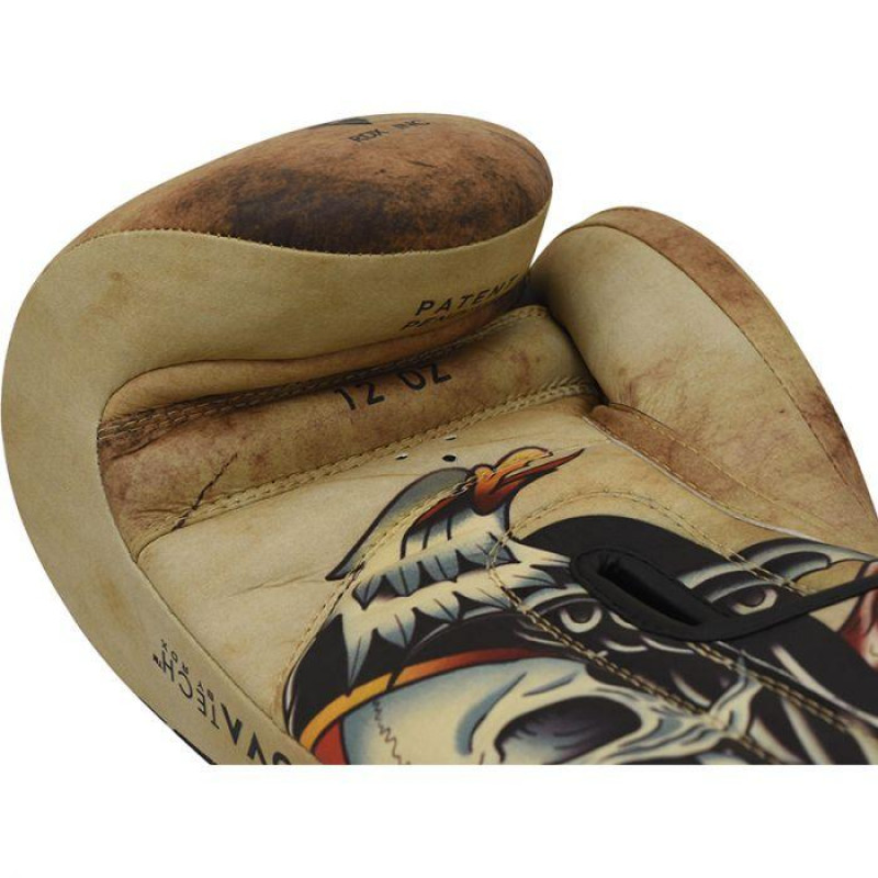Боксерські рукавиці RDX T14 HARRIER Brown Tattoo 14 ун.