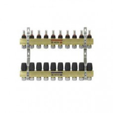 Колектор латунний "Raftec" для теплої підлоги на 10 контурів