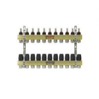 Колектор латунний "Raftec" для теплої підлоги на 11 контурів