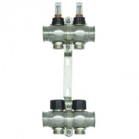 Колектор нержавіюча сталь "Raftec" на 2 контури з витратомірами і євроконусом