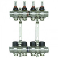 Колектор нержавіюча сталь "Raftec" на 4 контури з витратомірами і євроконусом