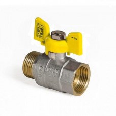 Кран газовий 1" (DN25) Гайка-Штуцер "Метелик", "Koer"