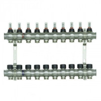 Колектор нержавіюча сталь "Raftec" на 10 контурів з витратомірами і євроконусом