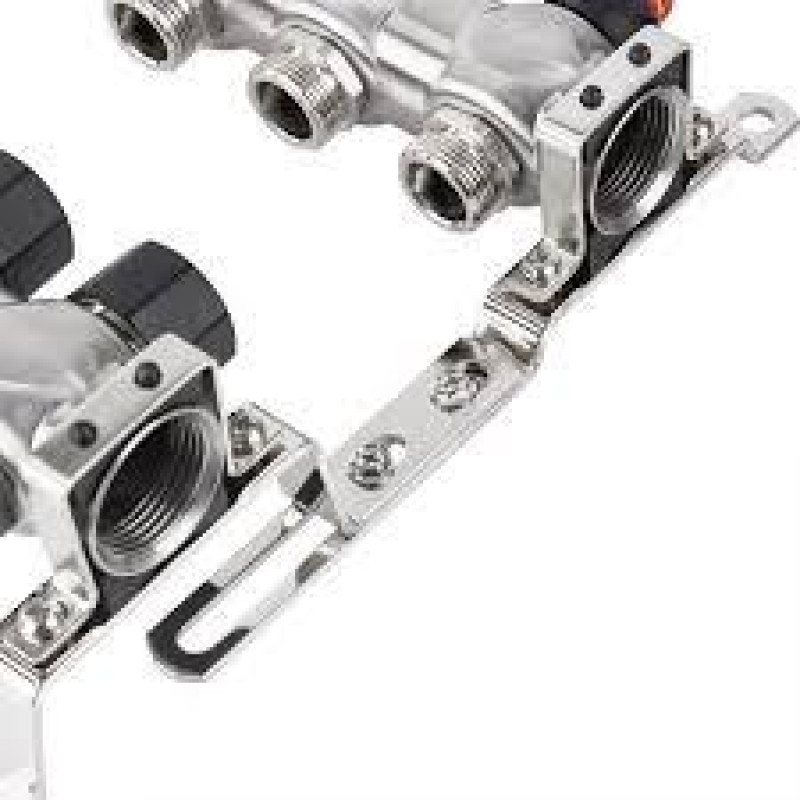 Колектор нержавіюча сталь "Raftec" на 12  контурів з витратомірами і євроконусом