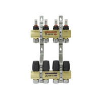 Латунний колектор "Raftec" для теплої підлоги на 4 контури