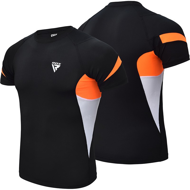 Рашгард с коротким рукавом RDX Lycra Orange L