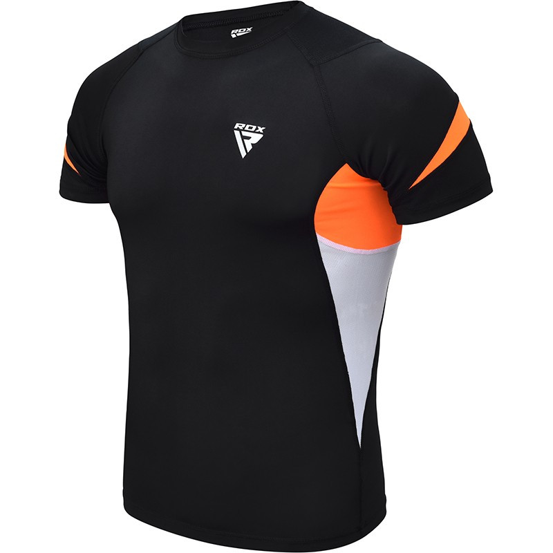 Рашгард с коротким рукавом RDX Lycra Orange L