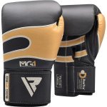 Перчатки боксерские RDX Leather Black Gold 16 ун.