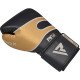 Перчатки боксерские RDX Leather Black Gold 16 ун.
