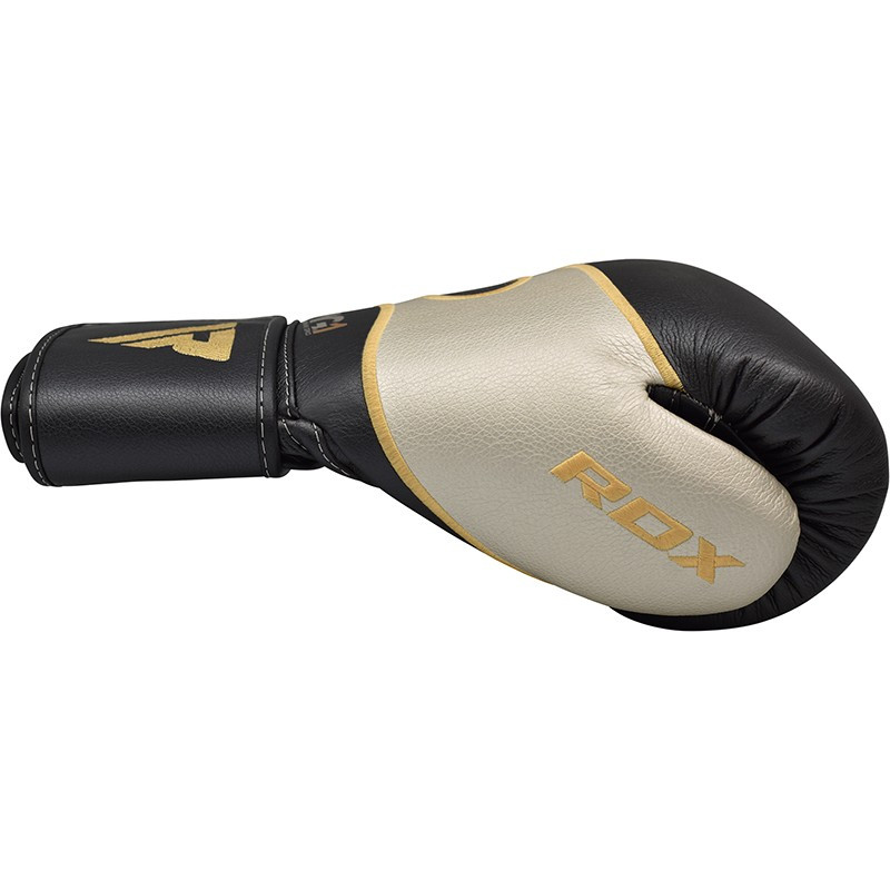 Перчатки боксерские RDX Leather Black White 12 ун.