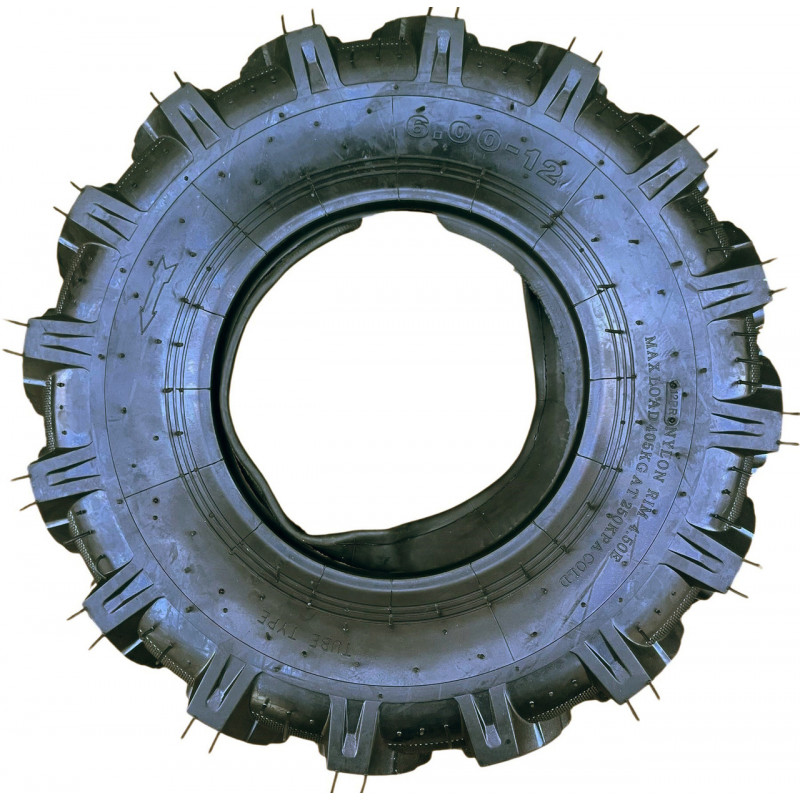 Шина з камерою 6.00-12 12PR (MaxLoad 405 кг, 32 шипи) для мотоблока, мінітрактора, культиватора