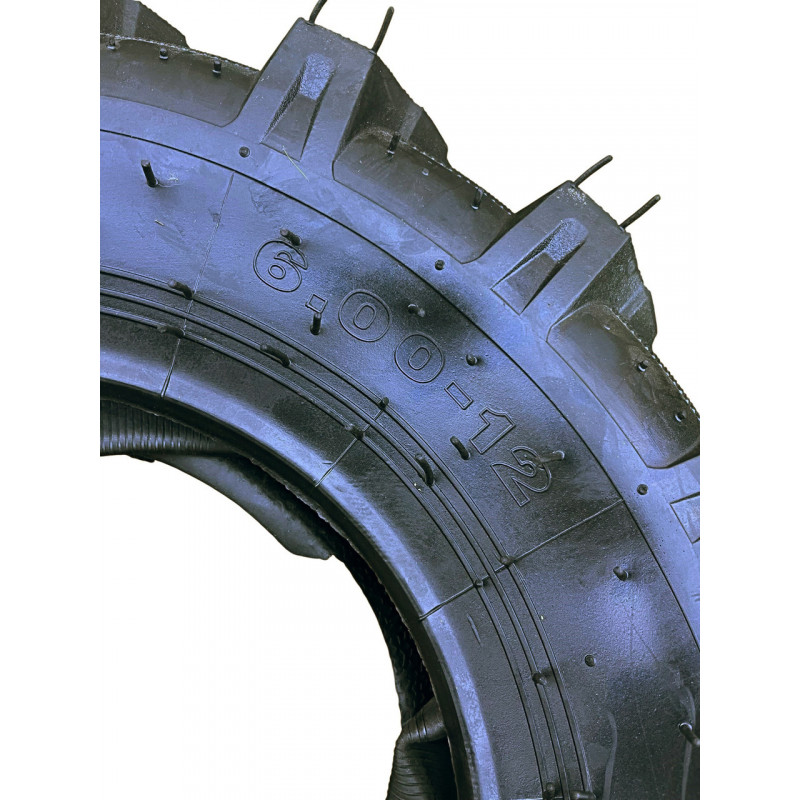 Шина з камерою 6.00-12 12PR (MaxLoad 405 кг, 32 шипи) для мотоблока, мінітрактора, культиватора