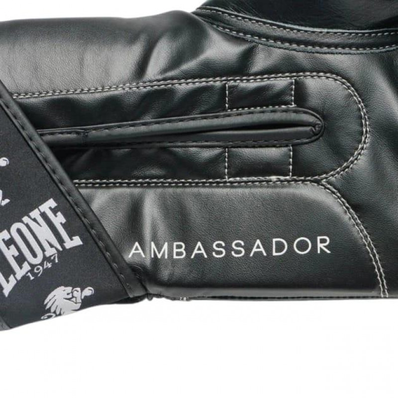 Боксерські рукавички Leone Ambassador Black 10 ун.