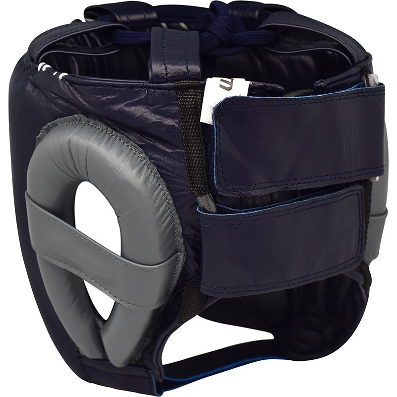 Боксерский шлем RDX Leather Pro Blue L