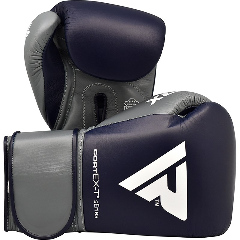 Боксерські рукавички RDX Leather Pro C4 Blue 14 ун.