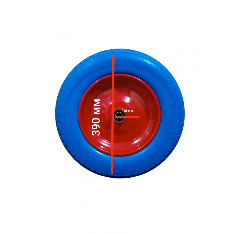 Колесо на тачку пінополіуретанове 3.50-8/16 мм діаметром 350 мм