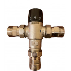 Термостатичний триходовий змішувальний клапан 1" (регульований) "Koer"