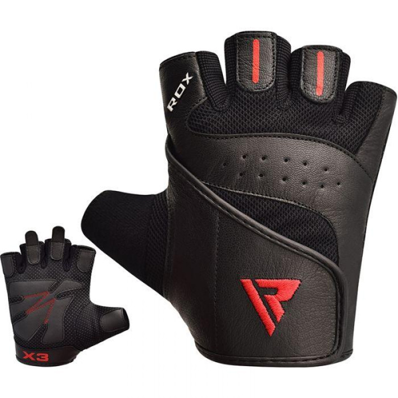 Рукавички для фітнесу RDX S2 Leather Black M