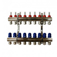 Колектор для теплої підлоги "GROSS" на 9 контурів, латунний
