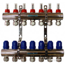 Колектор для теплої підлоги "GROSS" на 7 контурів, латунний