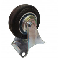 Колесо 100 мм на чорній гумі, не поворотне (глухе)