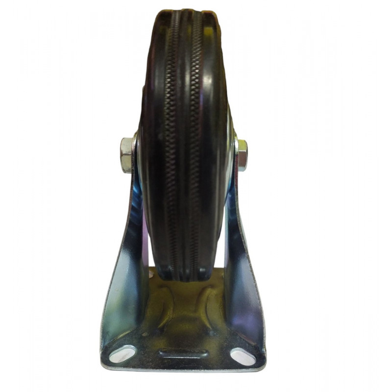 Колесо 125 мм на чорній гумі, не поворотне (глухе)