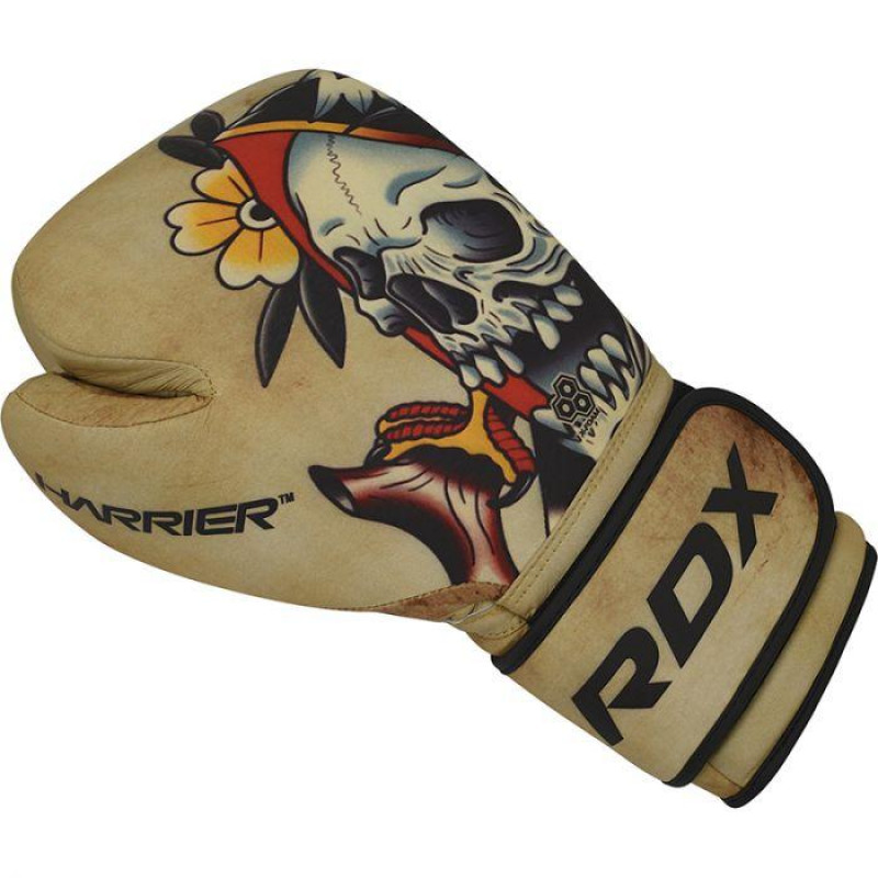 Боксерські рукавиці RDX T14 HARRIER Brown Tattoo 12 ун.