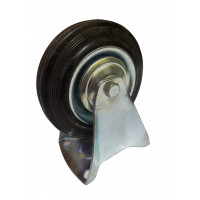 Колесо 160 мм на чорній гумі, не поворотне (глухе) промислове для візка, тачки, обладнання 145 кг