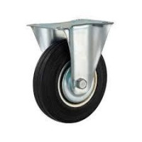 Колесо 200 мм на чорній гумі, не поворотне (глухе)