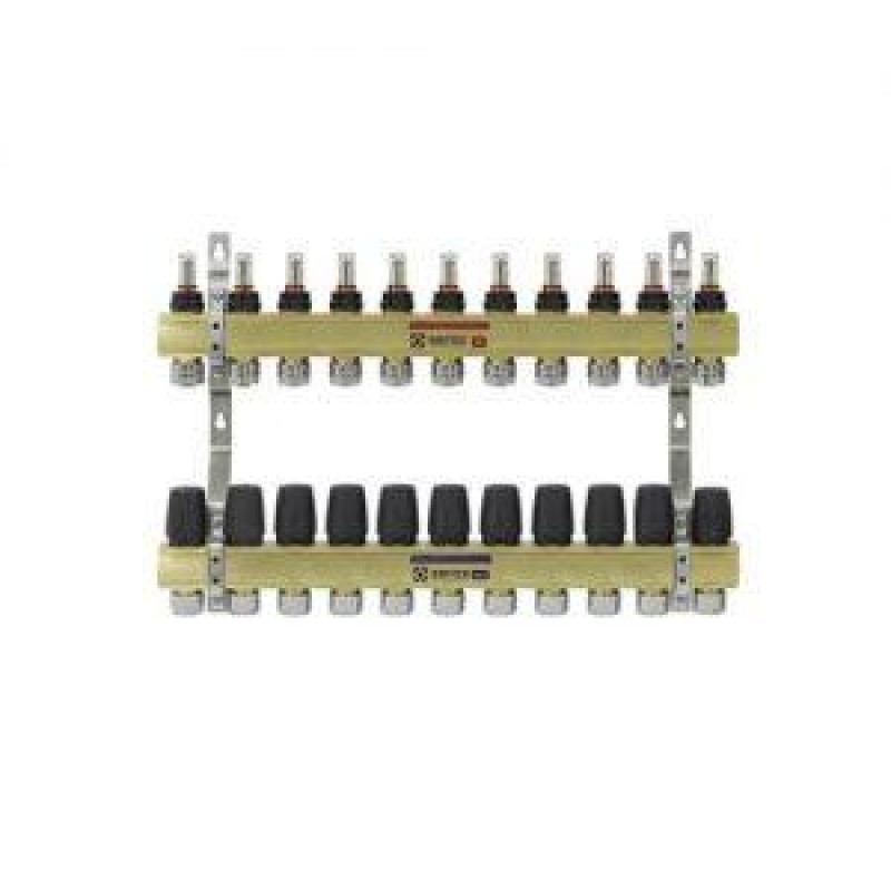 Колектор латунний "Raftec" для теплої підлоги на 11 контурів