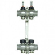 Колектор нержавіюча сталь "Raftec" на 2 контури з витратомірами і євроконусом