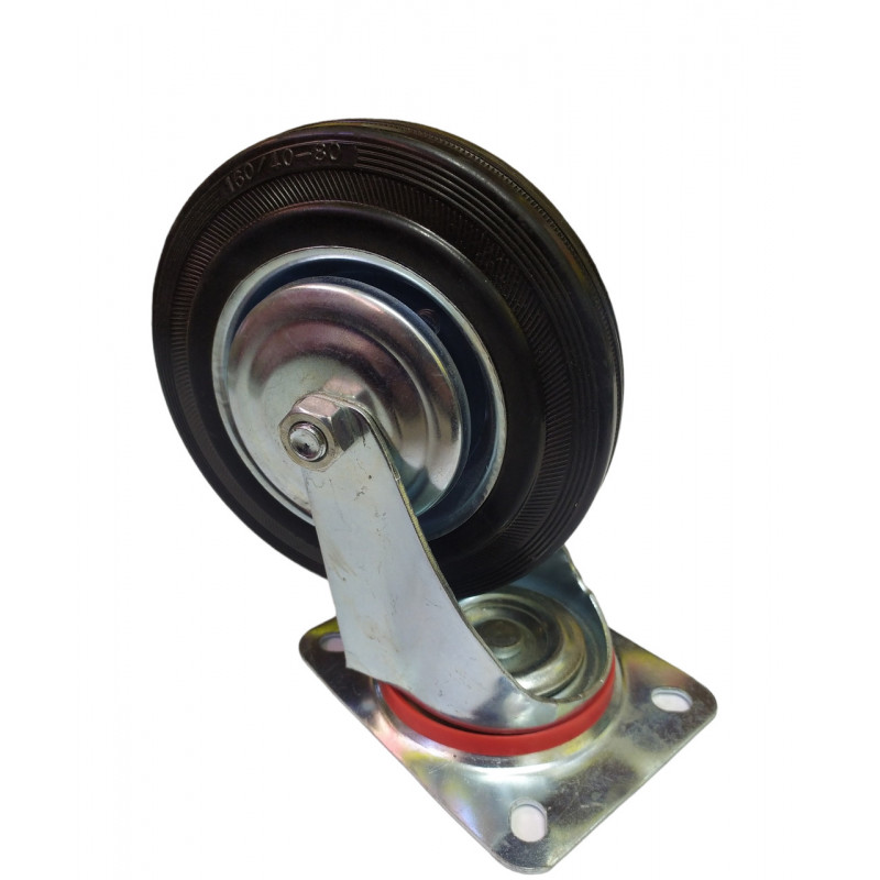 Колесо 160 мм поворотне, на чорній гумі