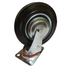 Колесо 200 мм на чорній гумі, поворотне