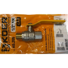 Кран газовий 1/2" Гайка-Штуцер "Важіль", "Koer"