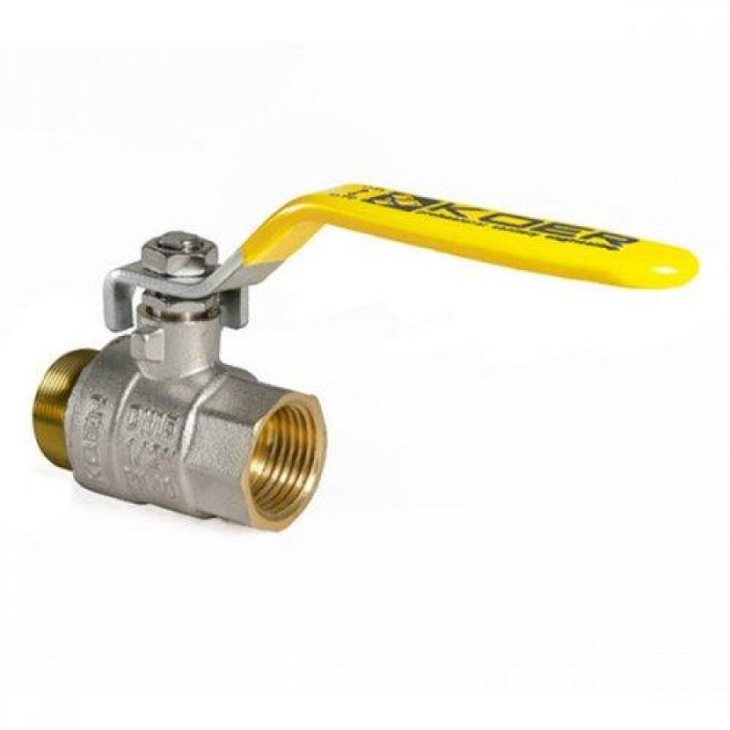 Кран газовий 1/2" Гайка-Штуцер "Важіль", "Koer"