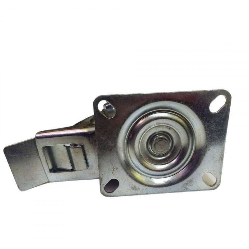 Колесо 100 мм поворотне з гальмом, на чорній гумі