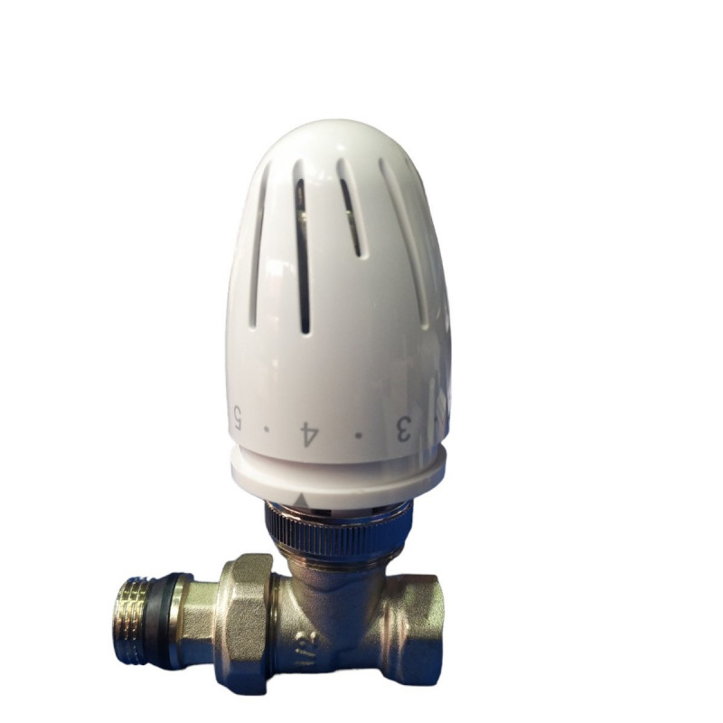 Комплект прямых радиаторных кранов 1/2 с Термоголовкой, "Koer" Чехия